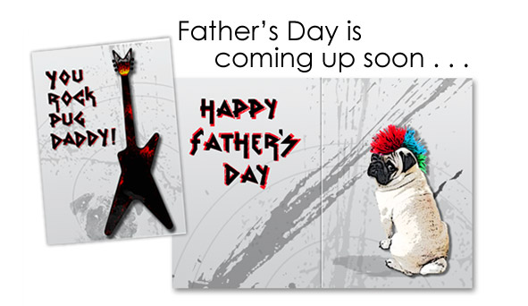 Happy Fathers Day Pug Card